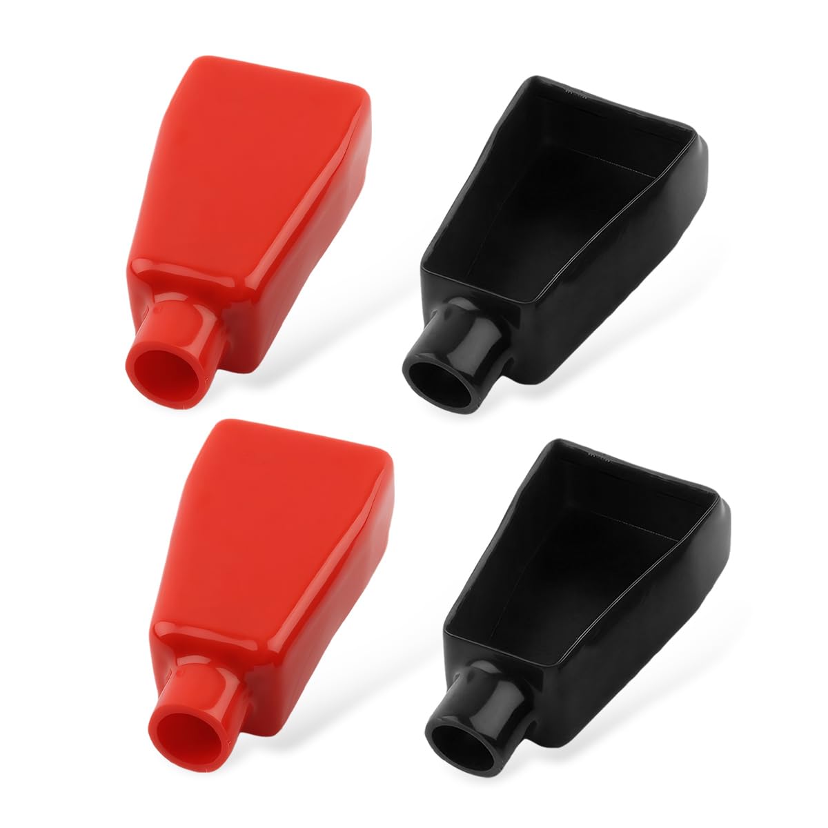 Battery Terminal Covers for Car, Automotive Battery Terminal Insulating Protector Covers, Positive and Negative Poles Cable Stud Covers in Red & Black, Car Accessories (4 PCS)