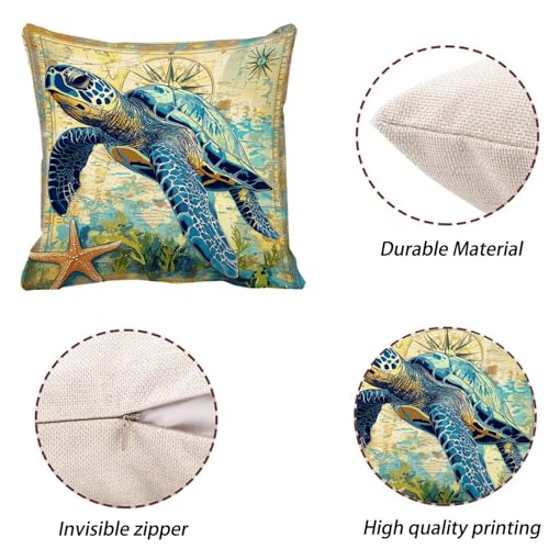 Housse coussin 45x45 bleu rétro idéal pour décorer votre balcon et canapé