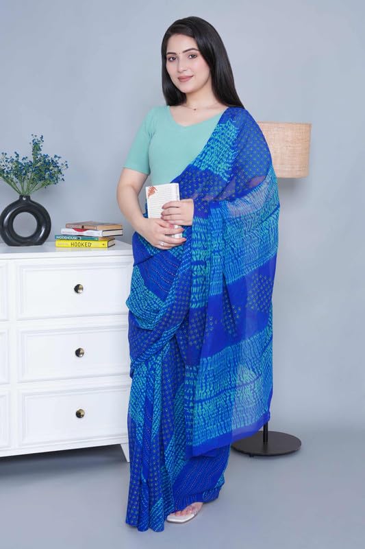 Image of Mlada V-Neck Stretchable Saree Blouse Top for Women | Slim Fit Short Sleeves Solid Cotton Blouses | Readymade Saree Blouses for Women Festive & Ethnic | Blouse Crop Top