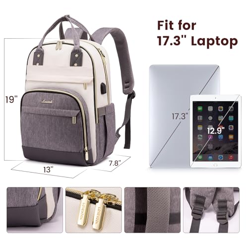 LOVEVOOK Laptop Backpack Women,Large Capacity 17.3 inch Laptop Bag Travel Backpack for Women,Computer Work College Teacher Backpacks with USB Port,Waterproof Personal Item Backpack Casual Daypack4