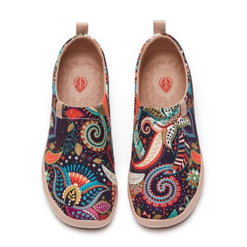 Art Painted Women Walking Loafers Ultra Light Travel Shoes Soft Comfort Flats