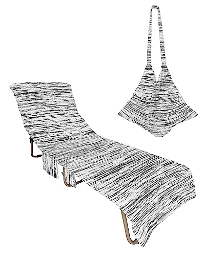 Abstract, Beach Lounge Chair Towel Cover, Soft Chaise Lounge Towel with Side Pockets Patio Pool Chairs Cover for Beach/Pool Sunbathing 29x85 Modern Minimalist Geometric Aesthetics Art