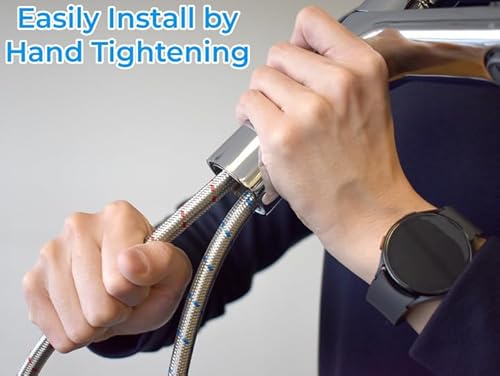 Xcel Home 2 x M8 x 1/2 flexible Wasserhahn-Anschlüsse (300 mm) | 4 Längen | 1 Paar BSP Küchen-/Waschbecken-Monoblock-Mischbatterien | geflochtener Edelstahl