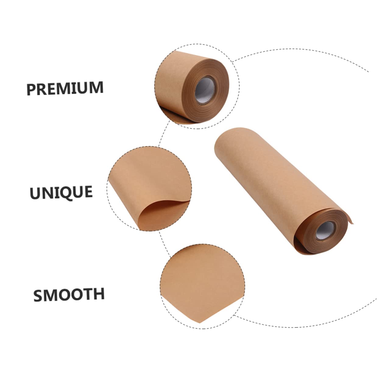 KONTONTY Papier Kraft Marron Rouleau 45cm X 30m, Surface Lisse, Résistant la Déchirure, pour Emballage Présent et Artisanat Bouquet