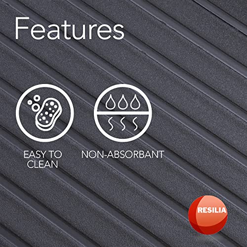 Extra Long Non-Slip Exercise Mat - 8.5 Feet, Black, Waterproof, Large Mat for Use Under Treadmill or Rowing Machine, Gym and Fitness Equipment, Dual Pad, Hard Floor, Made in The USA
