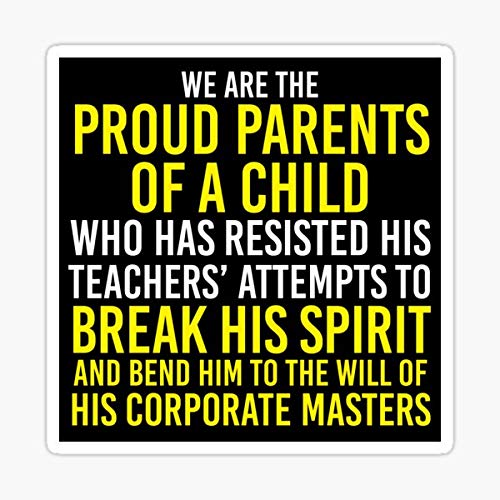 decals Proud Parents Resistance George Carlin Quote Sticker - Yellow Vinyl Letter Print Typographic...