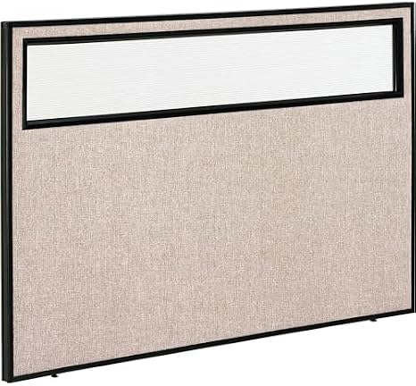 Global Industrial Office Partition Panel with Partial Window, 60-1/4W x 42H, Tan