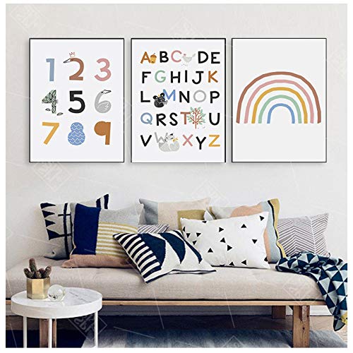 Impression sur toile bébé ABC pour décorer une chambre d'enfant douce et éducative 45x60