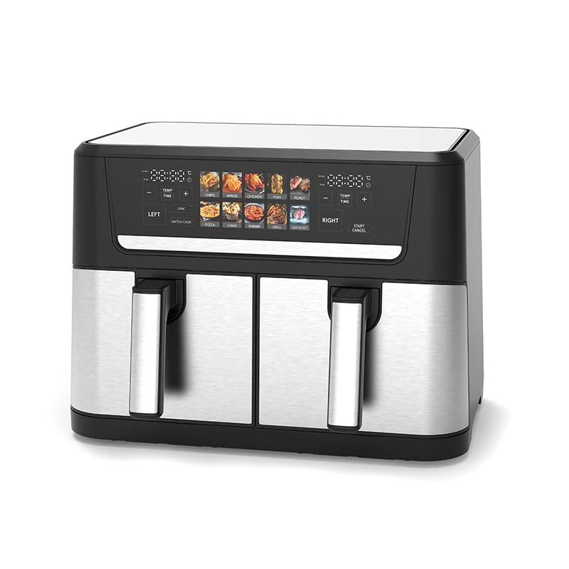Royal Swiss Air Fryer Cecofry&Grill Duoheat 10000. Freidora de aire sin aceite 12L, parrilla y plancha, resistencia doble, 2800 W, cocción rápida, menos grasa, resultados consistentes