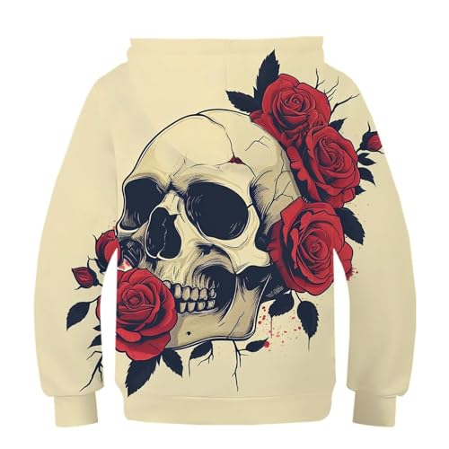 Sweat tête de mort enfant imprimé 3D sweat-shirt à capuche hiver - 2