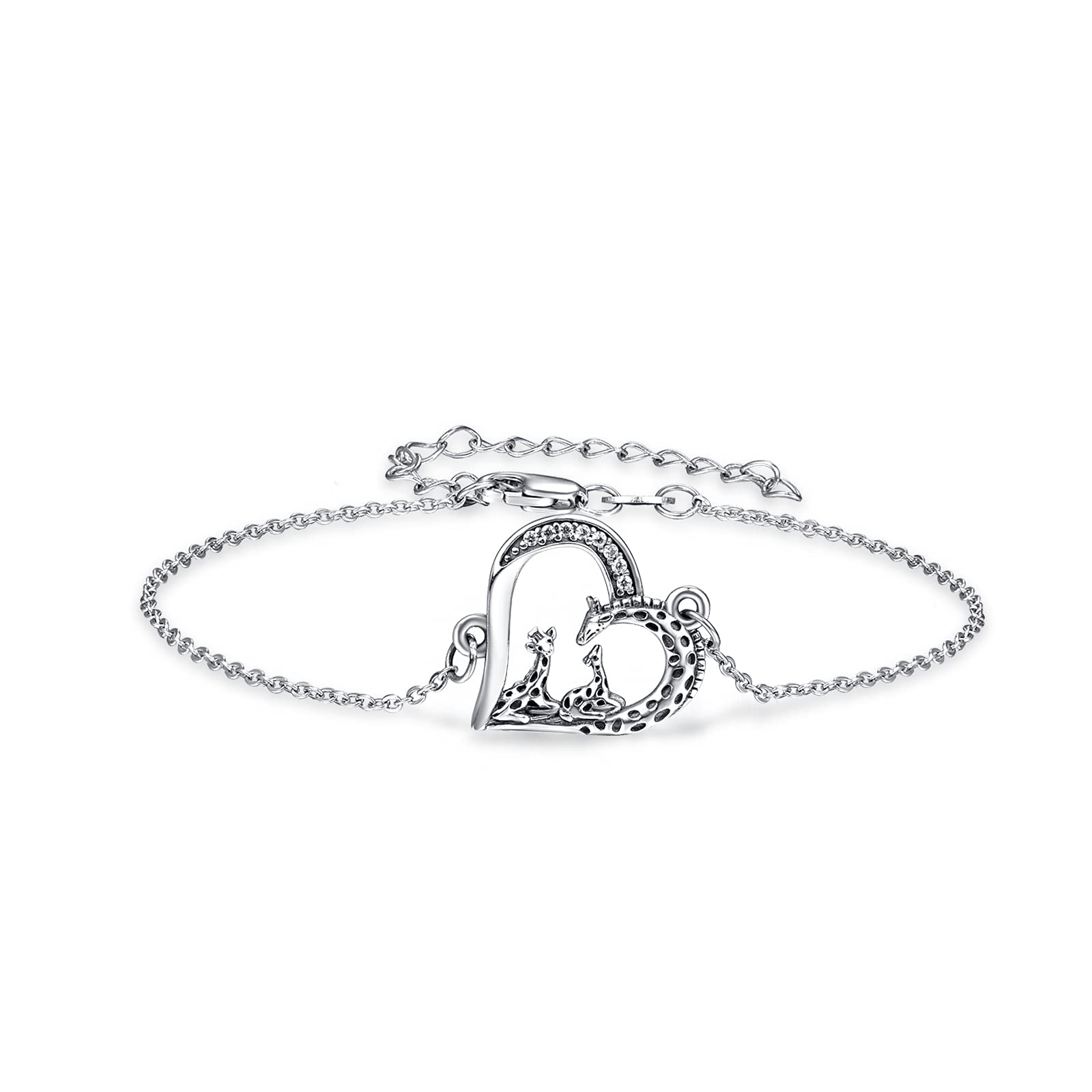Pulseras para mujer, pulseras oceánicas, pulsera de plata de ley para mujeres y niñas, pulseras de animales, regalos de joyería de moda para amante, mamá, 7+2, Plata de ley, Circonita cúbica