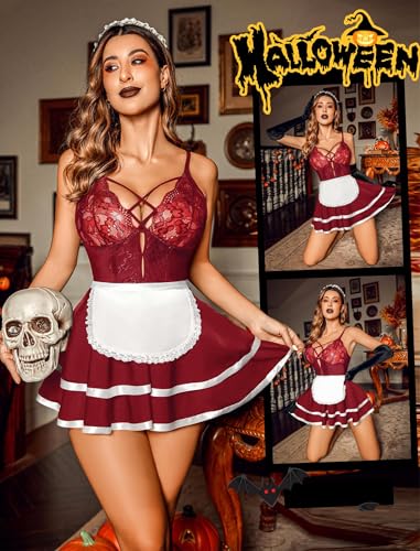 Image of SSoShHub Premium UltraSoft Babydoll Lingerie Bikini Swimwear Mini Chemise Mesh Wedding Bikini Nightie Bodysuit Skirt Bridal Honeymoon Valentine Halloween Nightdress