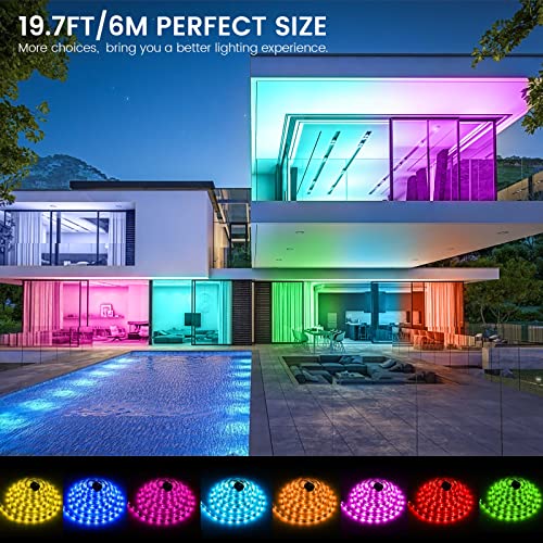 Bonve Pet LED Strip 6m, Bluetooth RGB LED Streifen, Farbwechsel Led Lichterkette mit Steuerbar via App, 16 Mio. Farben, Fernbedienung, Sync mit Musik, led Band für Schlafzimmer TV Zuhause Schrankdek
