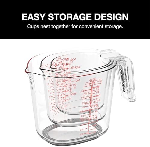 Cuisinart Nesting Liquid Measuring Cups, Clear, 3-Piece, CTG-00-3MC - Thumbnail 3