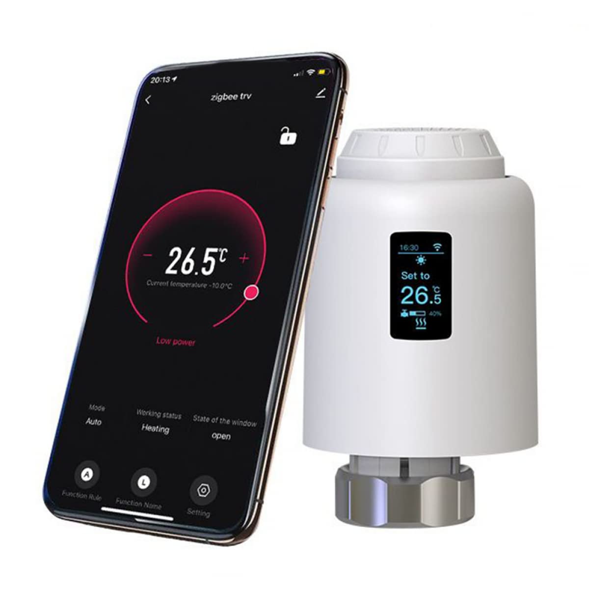 RANRAO Controlador inteligente del radiador del termóstato del radiador 5PCS con la calefacción WiFi del App