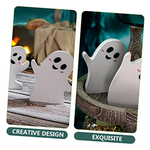 Décoration Halloween en bois pour table : kit de 3 accessoires effrayants et centres hantés - 4