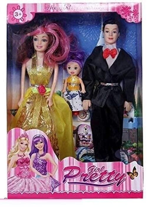 Buy Beautiful Elegant Family Doll Wedding Couple Set with Child