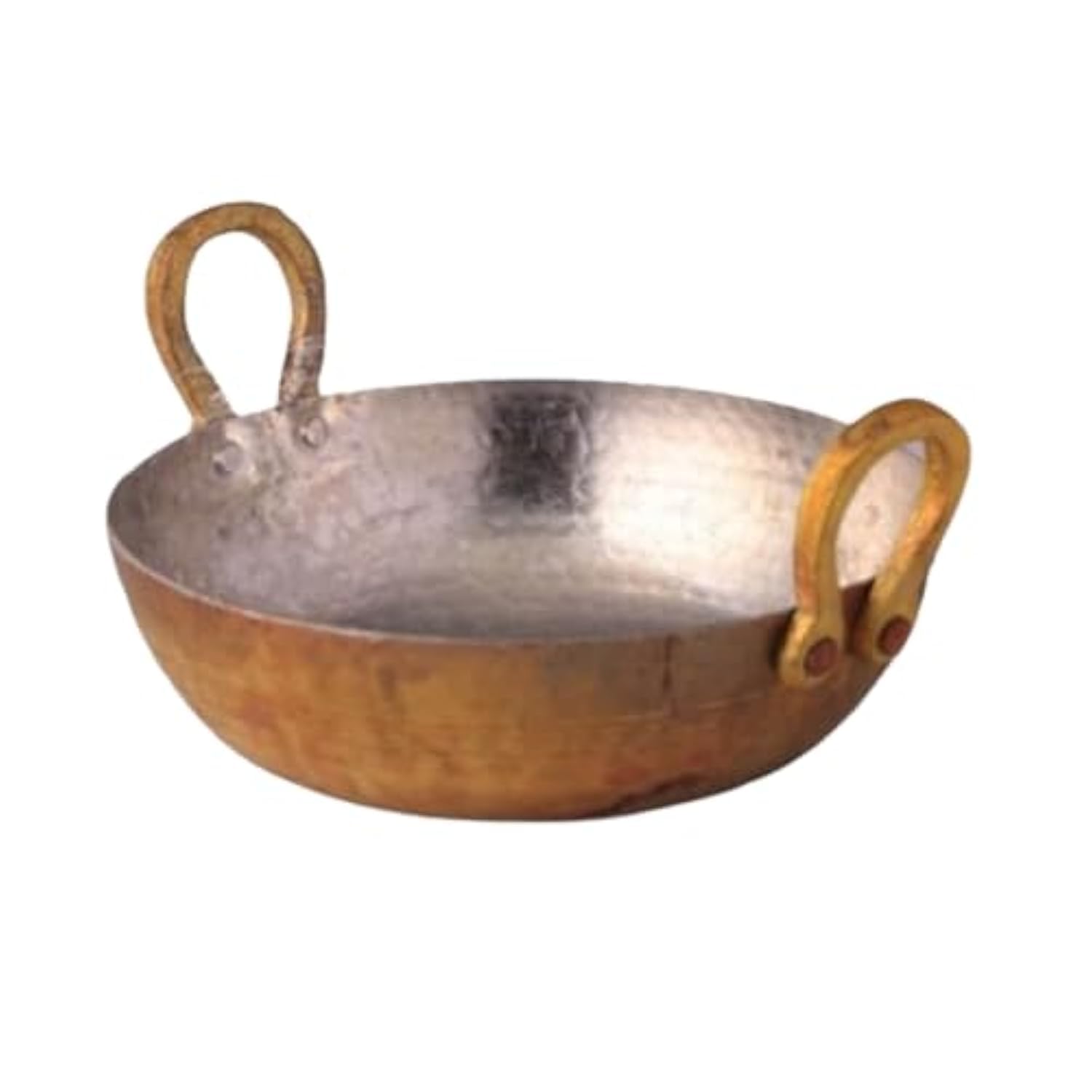 Khasiyat Bazaar Brass (Pital) Hand Made Heavy Kadhai Kadai With Handle (9 Inches)