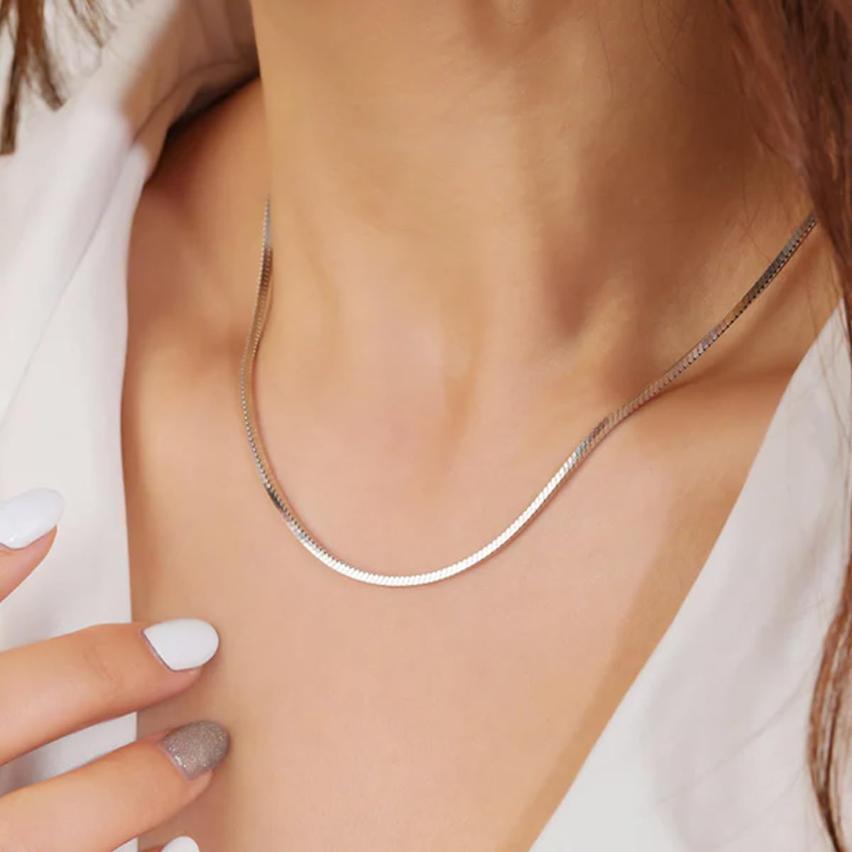 925 Sterling Silber Herringbone Kette 2MM 3MM Flexible Flache Italienische Schlangenkette Halskette für Frauen und Männer