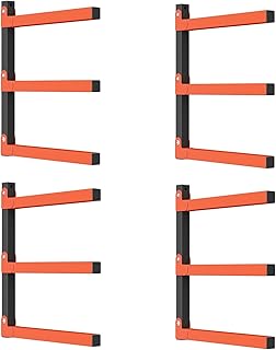WALMANN Lumber Storage Rack for Garage, Wall Mount Heavy Duty Lumber Rack, Overhead Wood Storage Rack for Woodworking Shop(2 Pairs)