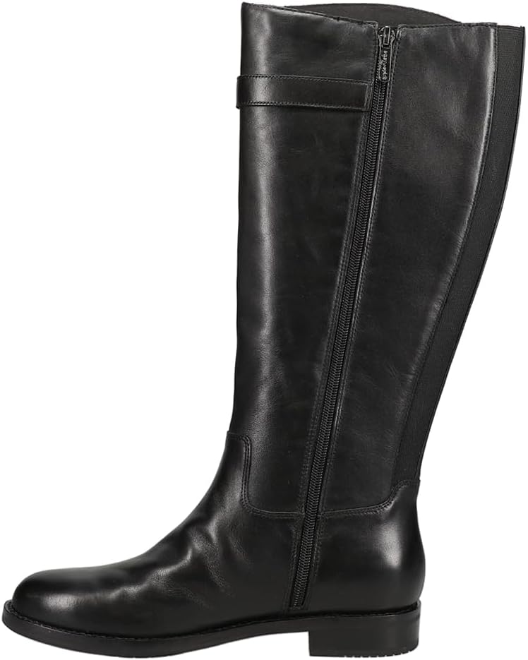 Easy Spirit Women's Aubrey Knee High Boot, Black Leather, 8.5