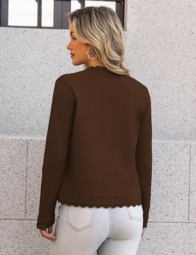 Image of OmicGot Women's Long Sleeve Cardigan Sweaters Open Front Cropped Bolero Shrugs for Dresses S-XL