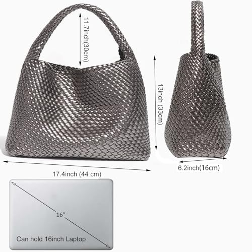 Image of Geelyda Woven Tote Bag for Women with Purse, Fashion Shoulder Hobo Underarm Bags, Large Woven Handmade Work Commuter Day Bags