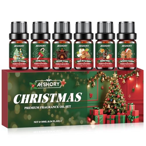AESHORY Halloween Aceites Esenciales para Humidificador 6 x 10ML, Juego de Aceite Esencial Ambiente Cálido para Difusor, Fragancia Aromaterapia, Hacer Velas, SPA, Aromas Casa