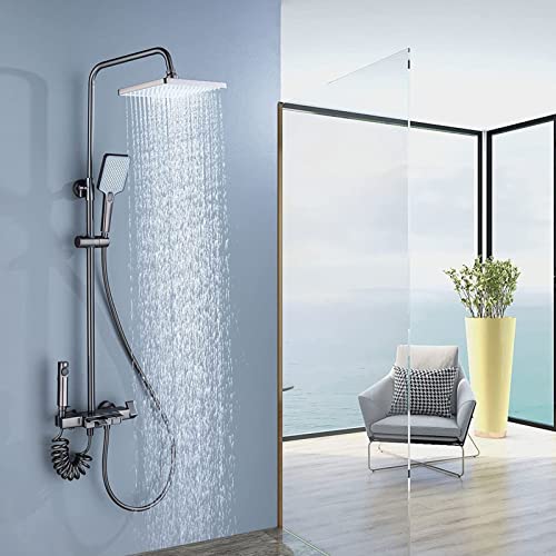 Système de douche exposé résolvant le manque de pression avec douche à main - 3