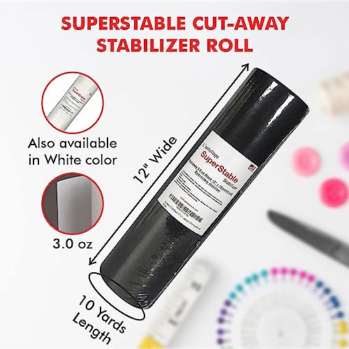 Superpunch Cutaway 3.0 Oz Stabilizer, Superstable Black Thick Cut Away For Embroidery – 7.5 Inch X 8 Inch, 500 Precut Sheets Superstable Machine Stabilizers Backing, Made In Usa (Black) #TOP1