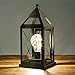 Circleware Lantern Metal Cage Style Desk, Table, or Hanging Lamp - Cordless Accent Light with LED Bulb - 10.25