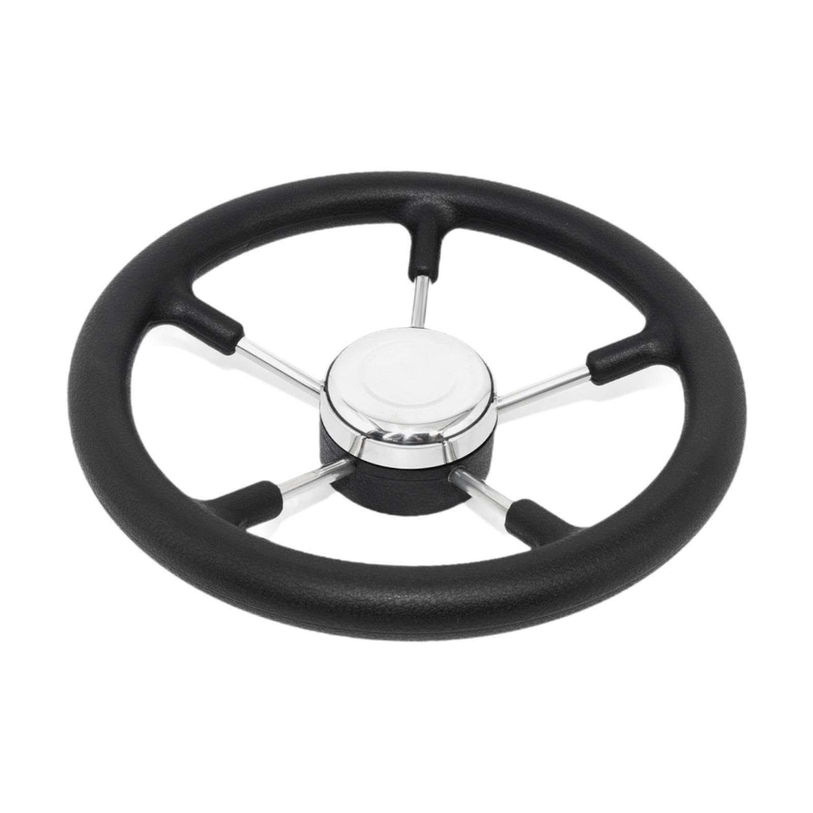 Volante Barca Ergonomico Universale Inox Sterzo Presa Antiscivolo Sistemazione Facile Stabilità Navigazione Adatto a Yacht Imbarcazioni, 32.5 Centimetri