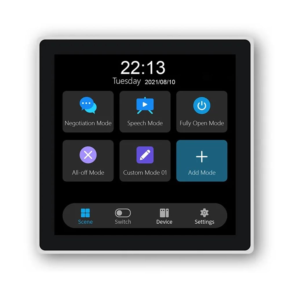 Tuya T3E Panneau de Commutation à Écran Tactile Panneau de Contrôle Intelligent EU Interrupteur Mural Intelligent Zigbee pour Maison Intelligente, Blanc