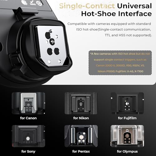 AODELAN Disparador de flash inalámbrico compatible con Profoto Air1 y Air2, para Canon, para Sony, Nikon, para Olympus, para cámaras Fujifilm de 650 pies, control remoto de 100 canales, 6 grupos - imagen 5