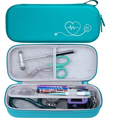 ButterFox Premium Stethoscope Case with Divider and ID Slot for 3M Littmann Classic III, Cardiology IV Diagnostic and More Stethoscopes with Pocket for Nurse Accessories (Teal)