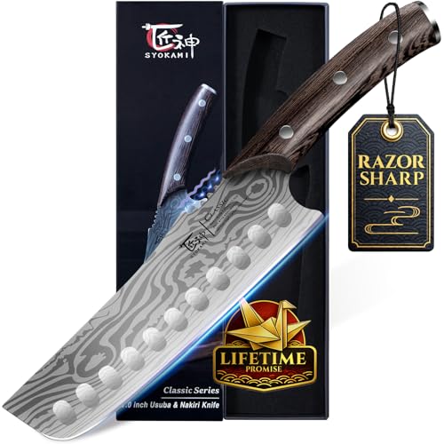 SYOKAMI Nakiri Knife, 7.2 Inch Japanese Inspired...
