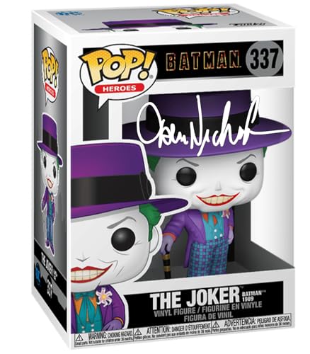 Jack Nicholson The Joker #337 1989 Facsimile Signed Reprint Laser Autographed Funko POP! Movies Batman Figurine with Protector Case