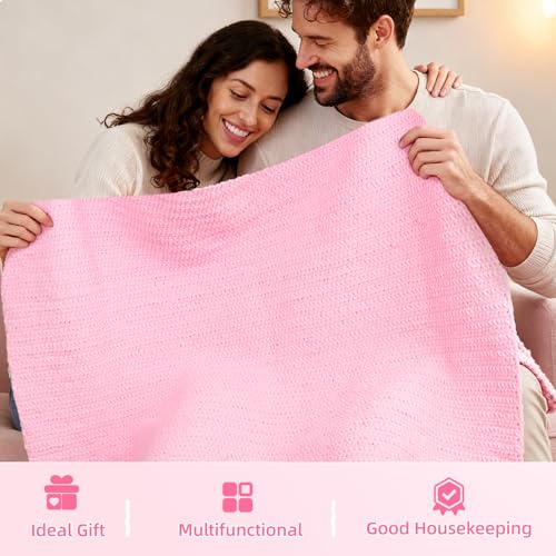 Kit de ganchillo de chenilla rosa Aeelike, el regalo ideal para aprender a tejer 6