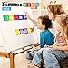 PicassoTiles PT22 Magnetic Building Blocks Numerical Magnet Tiles Educational Kit Toy Set 3D Clear Color Stacking Block STEM Playboard Novelty Game w/Numbers, Roman Numerals, and Math Symbols