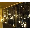 Smithroad Lichtgordijn met 196 leds, lichtsnoer met sterren, wisselende kleuren, voor binnen en buiten, 2,5 x 1,2 meter…