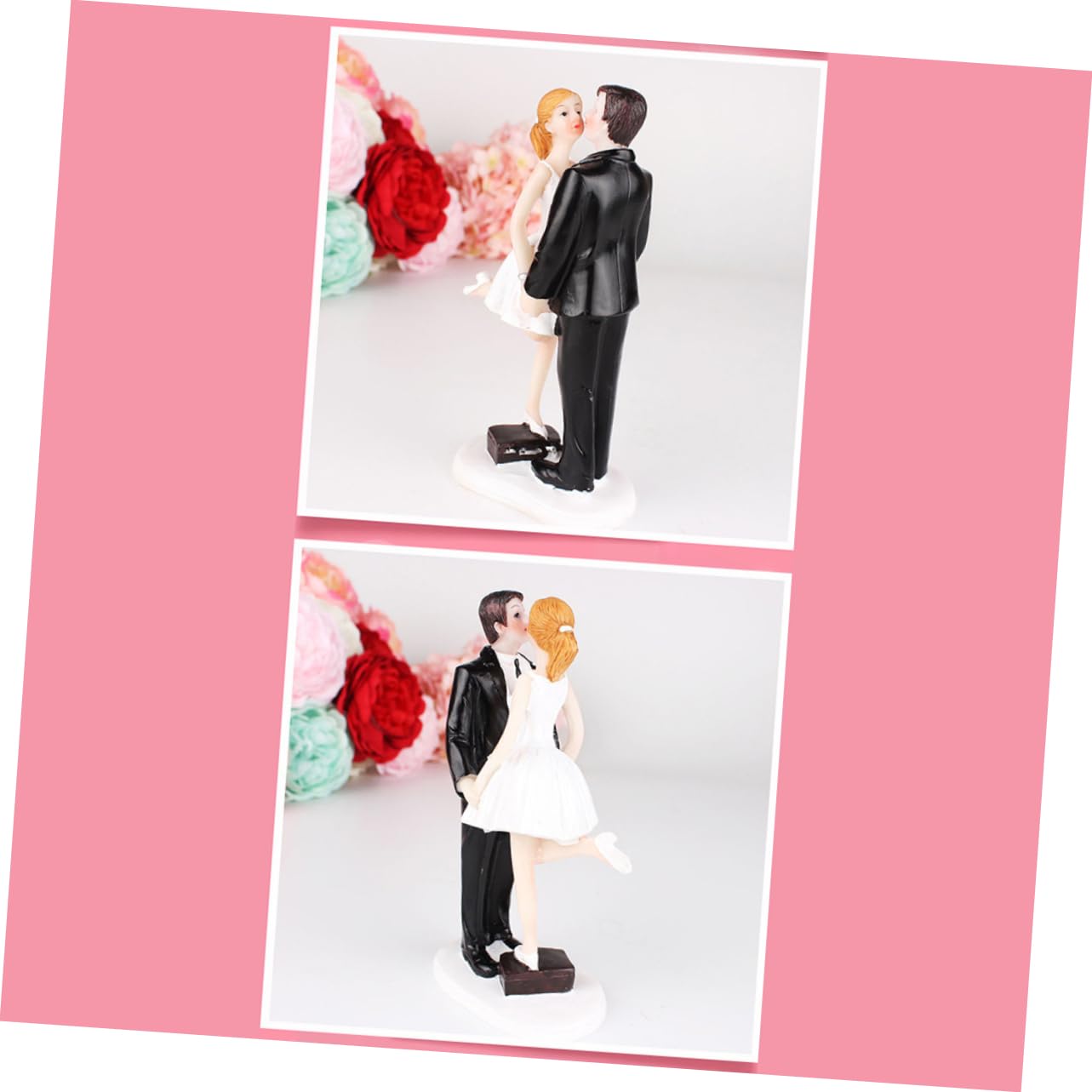 Toyvian 2stücke Braut Und Bräutigam Figuren Resin Dekoration Süße Tortenaufsätze Für Kreative Backprojekte Und Feierliche Anlässe