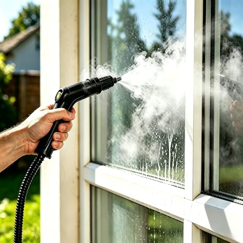 Image of Portable High-Pressure Handheld Steam Cleaner, 14-Piece Accessories, 6 Steam Levels, 15s Heat-Up,chemical-free Cleaning Tile, Grout, Dirt, Grease & Car Detailing (black) (08black)
