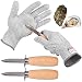 Oyster Shucking Set-Oyster Shucker Opener Tool Oyster Shucking Knife with Level 5 Protection Food Grade Cut Resistant Gloves(XL)