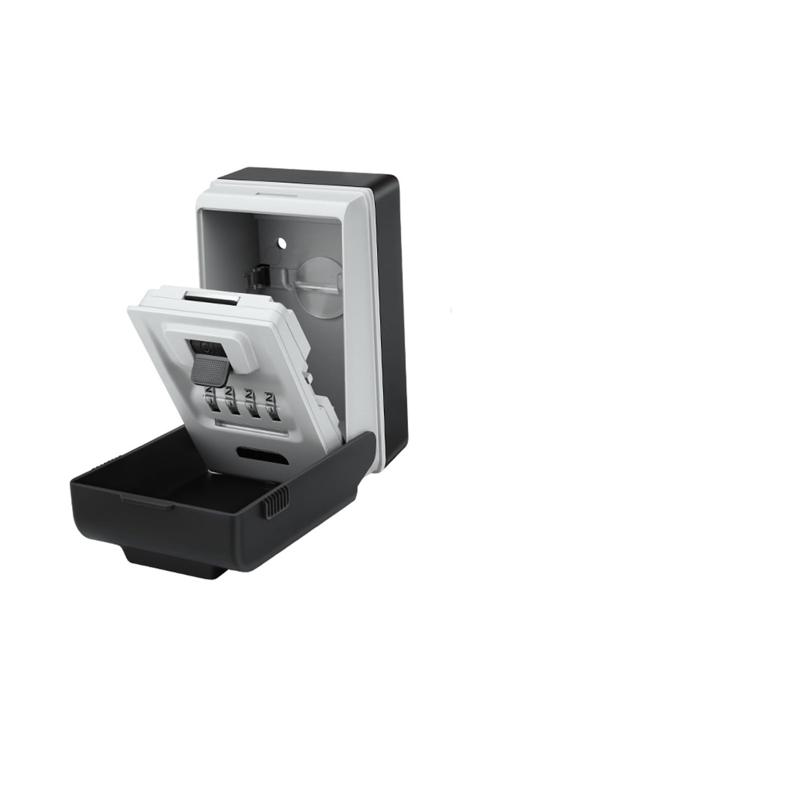 Boîte à clés en métal avec mot de passe et éclairage LED, fixation murale, grande capacité, boîte de rangement étanche à 4 chiffres