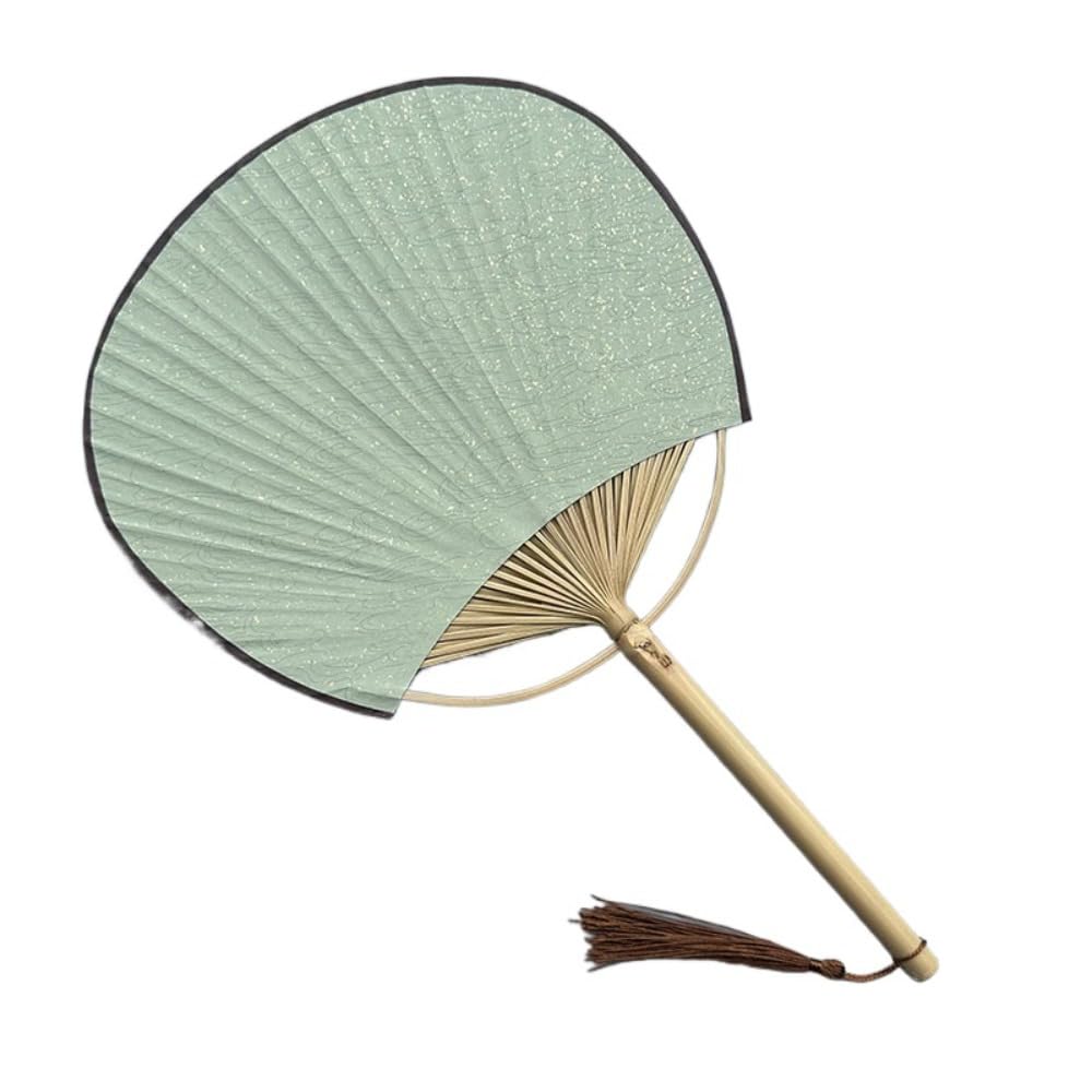 ZFPKXHVMG Bamboo Woven Fan, Blank Paper Fan With Tassels Bamboo Handle Chinese Style DIY(Color20)