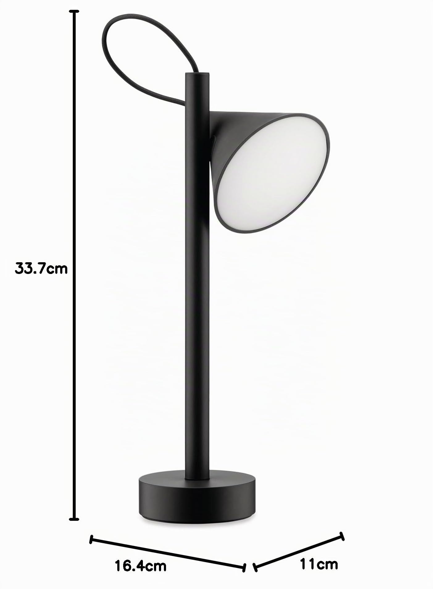 Alessi Tsumiki ME01 B – Magnetische Tragbare Lampe, Wiederaufladbarer Akku mit USB-C-Kabel, aus Metall und Thermoplastischem Harz, LED-Licht 3,5 W 5 V, Schwarz