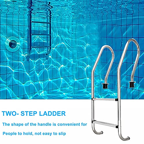Escalera para Piscina de Acero Inoxidable con 2 Peldaños Antideslizantes miniatura 4