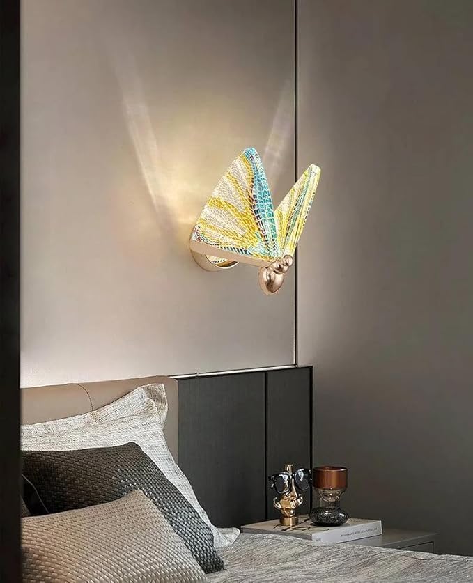 Image of Acrylic Rainbow Butterfly LED Wall Light for Living Room & Bedroom, Modern Decorative Wall Lamp for Home, Cafe & Restaurant (WL51 Rainbow Butterfly LED WALL)