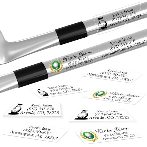 Golf Club Labels 50PCS Personalized Waterproof Name Labels for Identification Custom Stickers for Clubs & Golf Accessories
