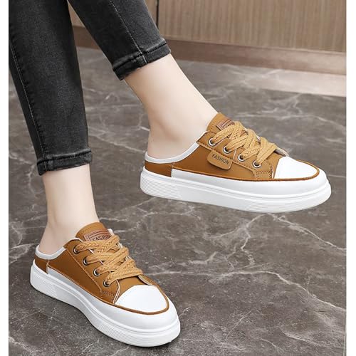 Backless Sneakers for Women Slip On Sneakers Flat Mule Shoes Clog Sneakers 6